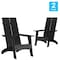 Flash Furniture Black Modern 2 Slat Back Adirondack Chairs, PK2 2-JJ-C14509-BK-GG - alternate 10